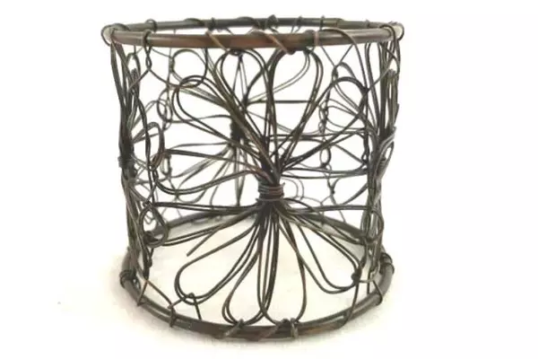 Set of 4 Pier 1 Imports Rustic Wire Napkin Rings Floral Round Made in India