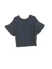 LulaRoe Women's Medium Black Bell Sleeve Tee Shirt Fleece Jersey Top