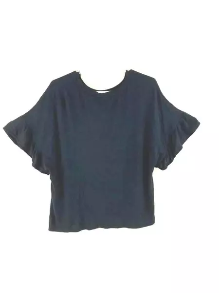 LulaRoe Women's Medium Black Bell Sleeve Tee Shirt Fleece Jersey Top