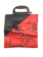 Asian Fusion Black & Red Floral Handbag Purse with Tags, Great Condition