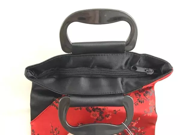 Asian Fusion Black & Red Floral Handbag Purse with Tags, Great Condition