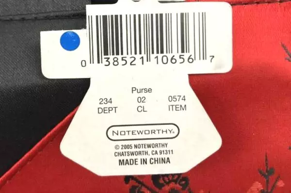 Asian Fusion Black & Red Floral Handbag Purse with Tags, Great Condition