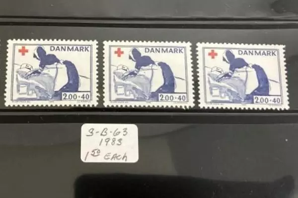 Lot of 12 Used Denmark Stamps 1965-1989 Fine/Very Fine Collectible Set