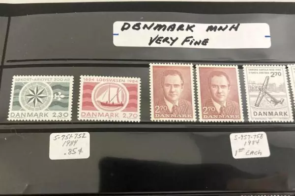 Lot of 16 Very Fine Used Denmark Stamps (1982-1985) with Scott Numbers