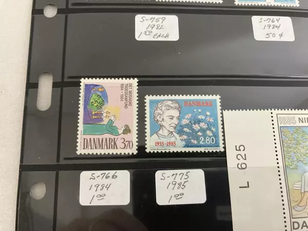 Lot of 16 Very Fine Used Denmark Stamps (1982-1985) with Scott Numbers