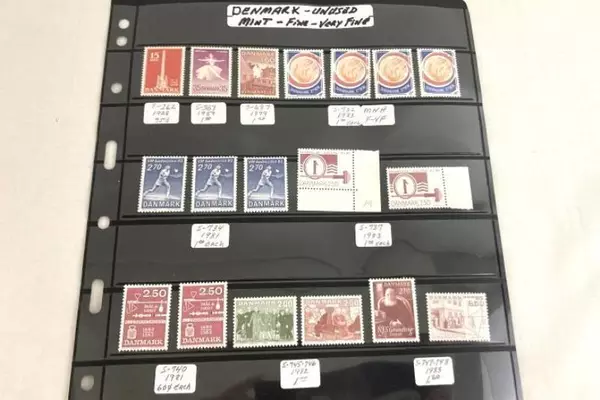 Lot of 18 Unused Denmark Stamps (1938-1983) Mint Fine Collection