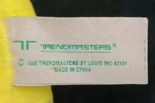 Trendmasters 1998 Plush Yellow Duck with Purple Beak 7" Stuffed Toy