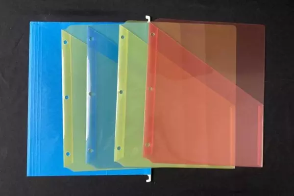 Lot of Office Supplies: Page Protectors, Binder Clips, Folders & More