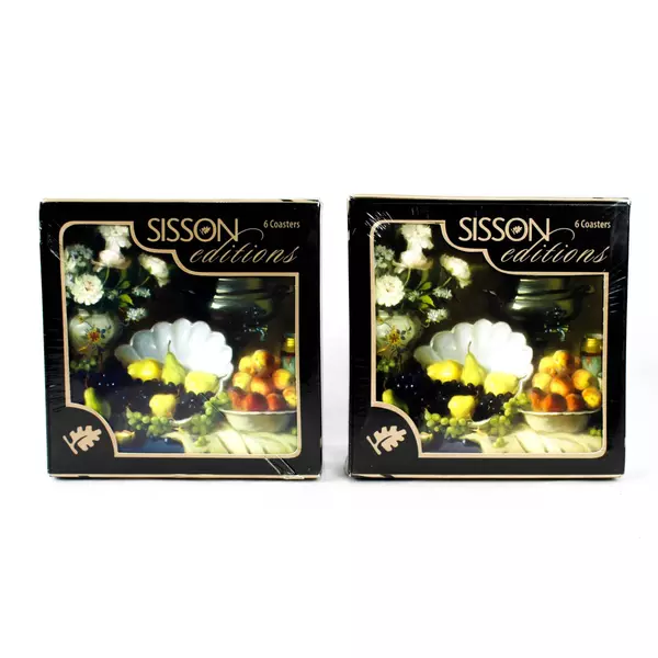 Set of 12 Sisson Editions Cork Backed Still Life Coasters Jill Butler New Sealed