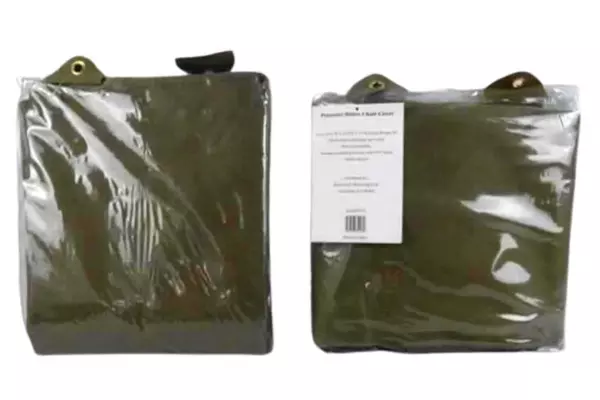 Lot of 2 Blackhawk Khaki Polyester Bistro Chair Covers Slipcovers Dining