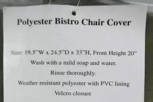 Lot of 2 Blackhawk Khaki Polyester Bistro Chair Covers Slipcovers Dining