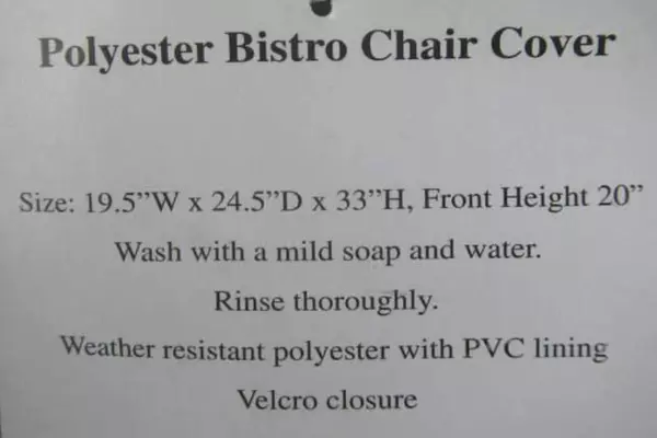 Lot of 2 Blackhawk Khaki Polyester Bistro Chair Covers Slipcovers Dining