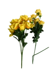 Lot of 2 Yellow Artificial Rose Bouquets for Home Decor Floral Arrangements