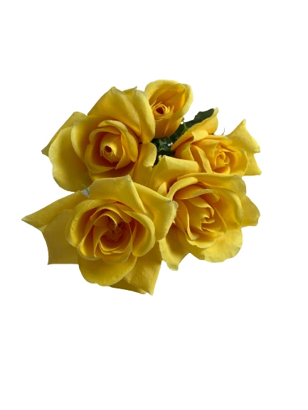 Lot of 2 Yellow Artificial Rose Bouquets for Home Decor Floral Arrangements