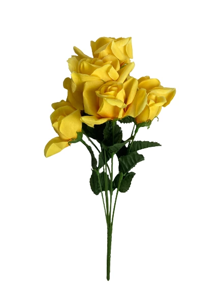Lot of 2 Yellow Artificial Rose Bouquets for Home Decor Floral Arrangements