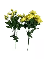 Lot of 2 Pale Yellow Artificial Rose Bouquets for Home Decor