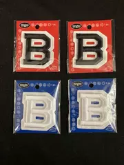 Lot of 4 Wrights 2" Letter B Applique Patches Black & White Sealed