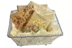 Sealed Tri-Coastal Designs Stationary Gift Set in Silver Basket - 2002