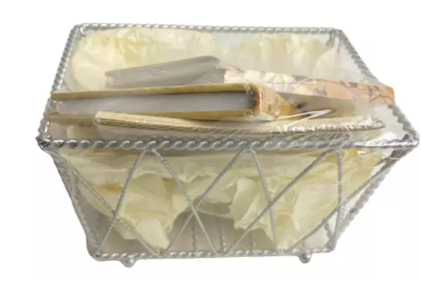 Sealed Tri-Coastal Designs Stationary Gift Set in Silver Basket - 2002