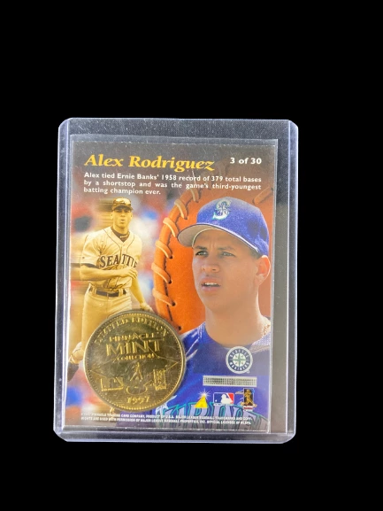 1997 Alex Rodriguez Mariners Pinnacle Mint Baseball Card & Coin Case