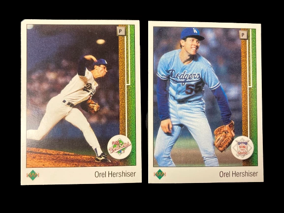 Vintage Lot of 2 Orel Hershiser 1989 Upper Deck Cards - Mint Condition
