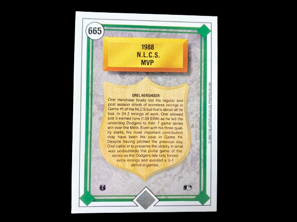 Vintage Lot of 2 Orel Hershiser 1989 Upper Deck Cards - Mint Condition