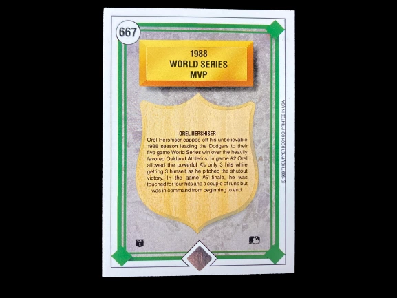 Vintage Lot of 2 Orel Hershiser 1989 Upper Deck Cards - Mint Condition