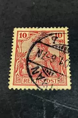 Rare 1931 10 Pfennig Germany Reichspost Red Used Stamp Fine Hinged
