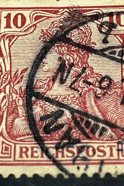 Rare 1931 10 Pfennig Germany Reichspost Red Used Stamp Fine Hinged