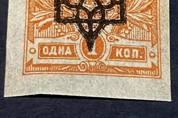 1918 Ukraine Imperforate Stamp Trident Overprint Very Fine Mint Collectible