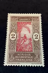 1913-1939 Dahomey 2 Franc Stamp Mint Hinged Afrique Occidentale Francaise