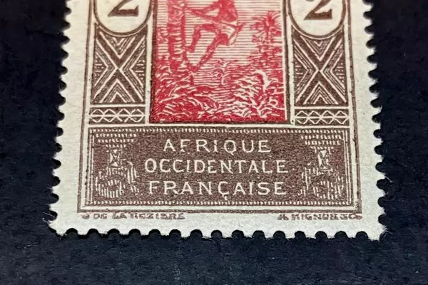 1913-1939 Dahomey 2 Franc Stamp Mint Hinged Afrique Occidentale Francaise