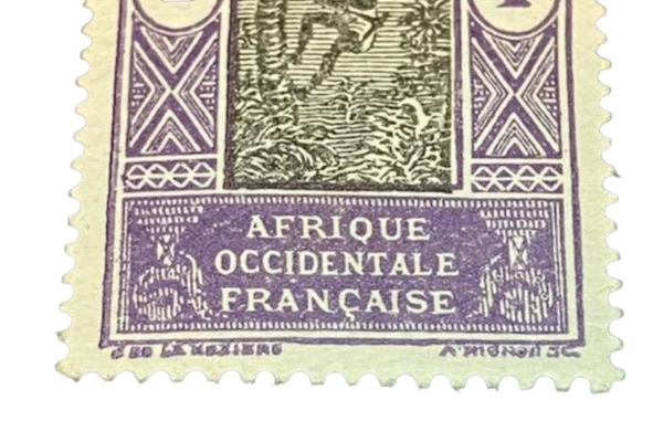 1913-1939 Dahomey 1 Franc Stamp Afrique Occidentale Francaise Mint Hinged