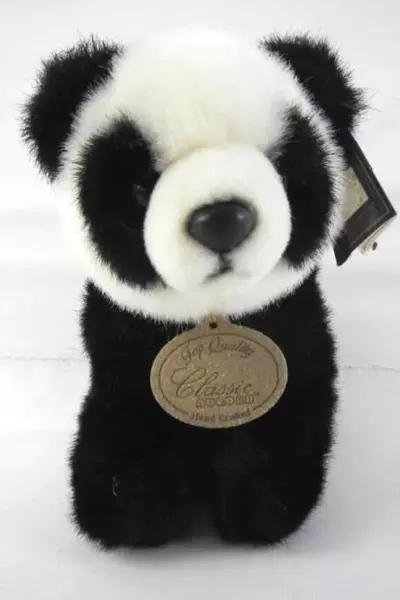 Aurora Classic Panda Bear Plush Toy 1996 Handcrafted 7" with Tags