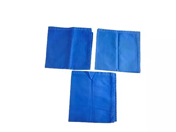 Lot of 3 Crate & Barrel Leaf Jacquard Blue Cotton Napkins 20" - Good Condition