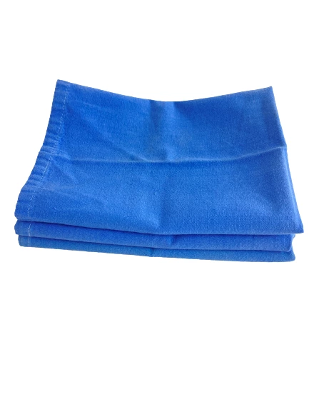 Lot of 3 Crate & Barrel Leaf Jacquard Blue Cotton Napkins 20" - Good Condition