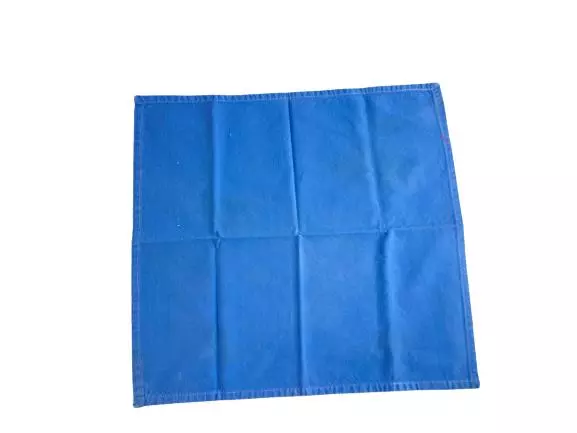 Lot of 3 Crate & Barrel Leaf Jacquard Blue Cotton Napkins 20" - Good Condition