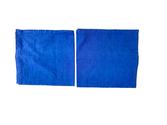 Lot of 2 Crate & Barrel Blue Denim Napkins 18.5" Cotton Kitchen Linens