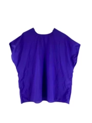 Vintage Orare Women's 2X Purple Blouse Short Sleeve USA Made 100% Polyester