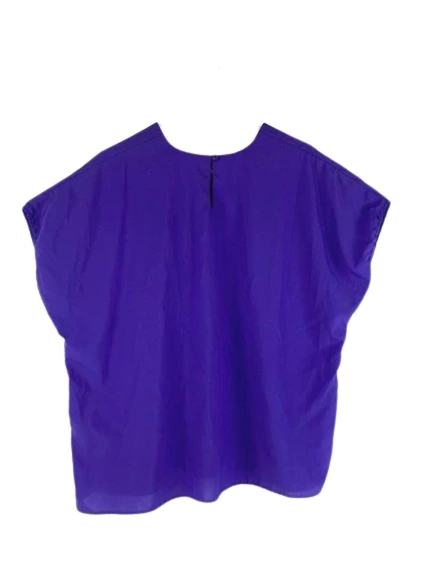 Vintage Orare Women's 2X Purple Blouse Short Sleeve USA Made 100% Polyester