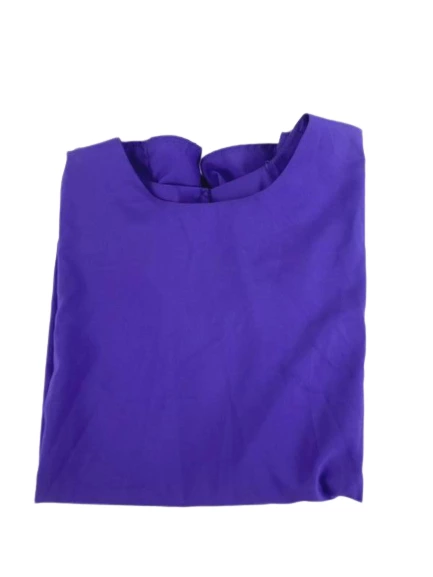 Vintage Orare Women's 2X Purple Blouse Short Sleeve USA Made 100% Polyester
