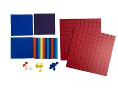 Lot of Student Manipulative Mathematics Learning Tools Cubes Grids 10s 1s 100s