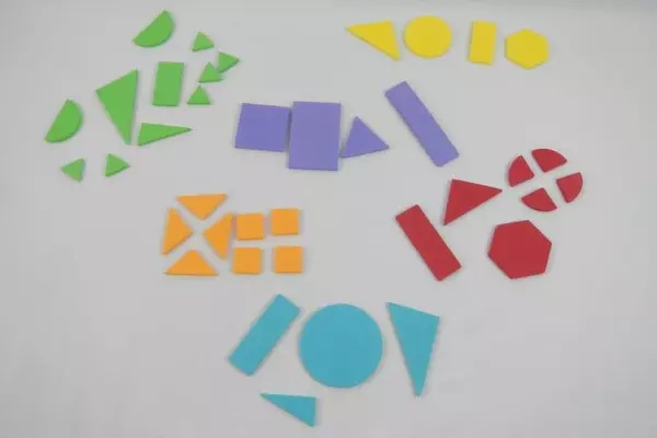Set of 38 HMH Student Mathematics 2D Shape Set Manipulative Learning Tools Foam
