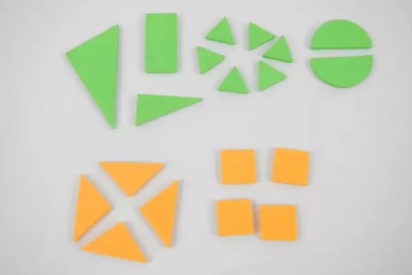 Set of 38 HMH Student Mathematics 2D Shape Set Manipulative Learning Tools Foam