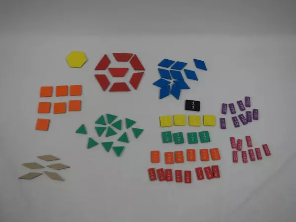 Lot of Colorful Foam Fraction Magnets & Shapes for Educational Learning
