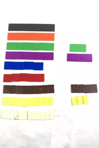 Foam Plastic Fraction Tiles & Learning Clock Manipulatives Lot - Pre-owned Set