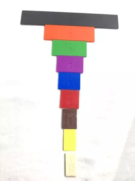 Foam Plastic Fraction Tiles & Learning Clock Manipulatives Lot - Pre-owned Set