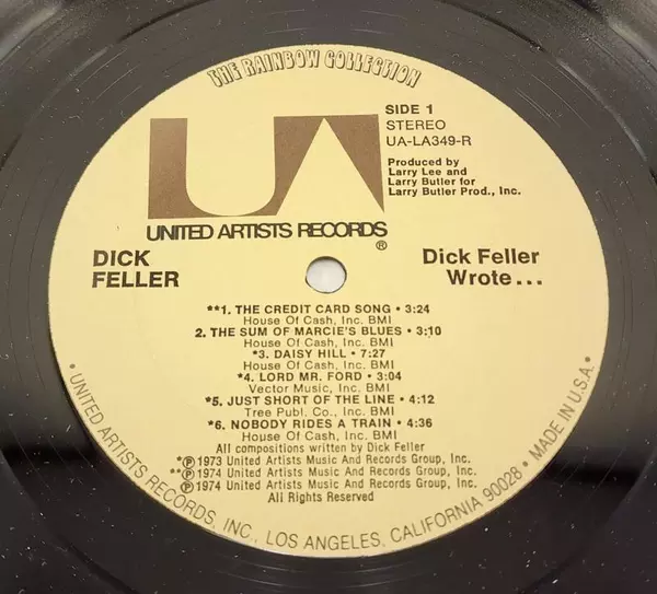 Dick Feller Wrote UA LA349-R LP - The Credit Card Song & More, Good Condition