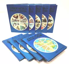 Lot of 9 1971 Harver Junior World Encyclopedia Volumes 2 3 5 8 9 12 13 14 16