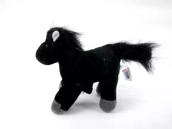 Vintage Mary Meyer Black Gray Plush Horse Hand Puppet Toy 5" Tall